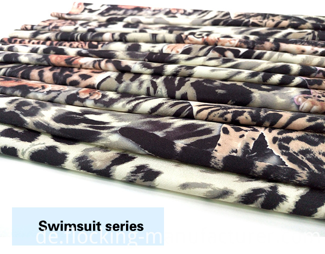Leopard Printed High-Stretch Polyester Spandex Swimwear Fabric